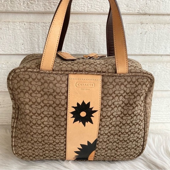 Coach Handbags - COACH Signature Monogram Vanity Case Tote Handbag